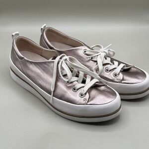 Bussola Karen Soft Metallic Gold Leather Lace Up Sneakers Women Size 40/9-9.5